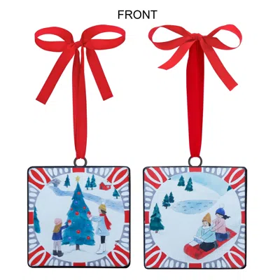 Houzbling Ornament (set Of 12) 5"sq Iron