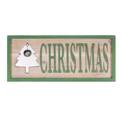 Houzbling Christmas Frame W/bell 18"l X 7.75"h Mdf/wood