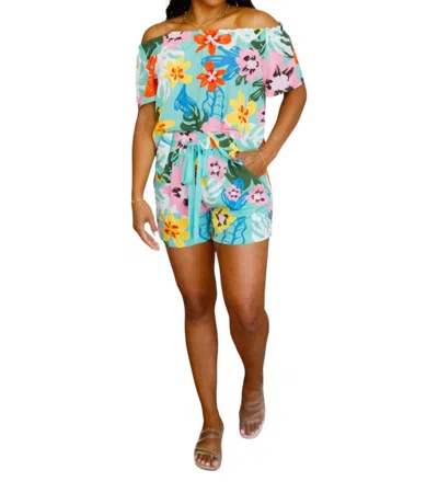 Cotton Bleu Hawaii's Finest Floral Top In Multi Color In Multi