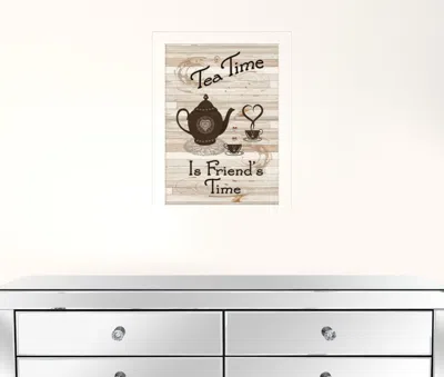 Homezia Time For Friends 4 White Framed Print Kitchen Wall Art