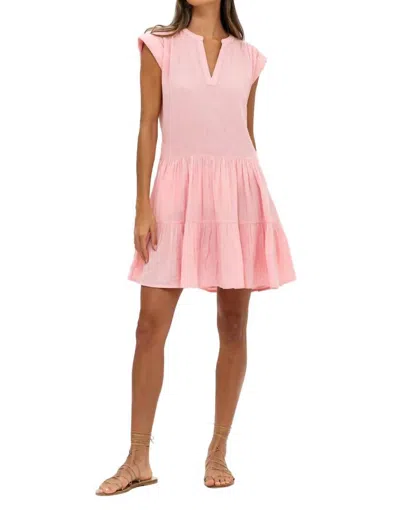 Oliphant Roll Sleeve Dress In Bahama Pink In Multi