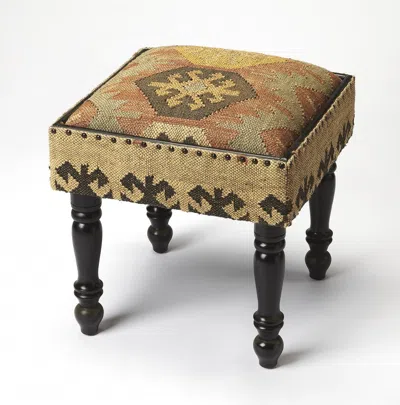 Homezia 18" Brown Linen Ottoman