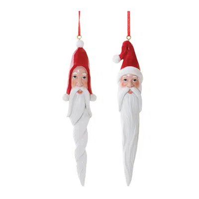 Houzbling Santa Drop Ornament (set Of 6) 8.25"l Resin