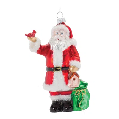 Houzbling Santa Ornament (set Of 6) 6.25"h Glass