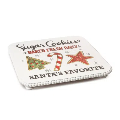 Houzbling Santa's Favorite Cookie Plate Pedestal 14.25"sq X 1.5"h Mdf/resin