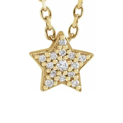 Pompeii3 Dainty Diamond Star Pendant In 14k White, Yellow, Or Rose Gold Necklace In Silver