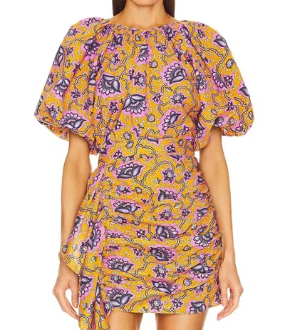 RHODE ROWAN TOP BLOUSE IN GOLD LOTUS 