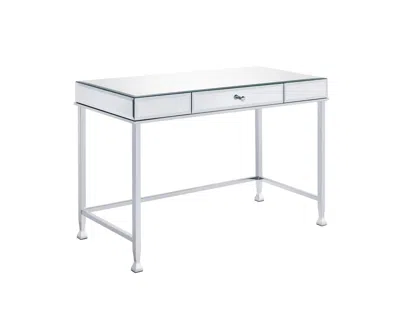 Homezia 42" Clear Mirrored Writing Desk