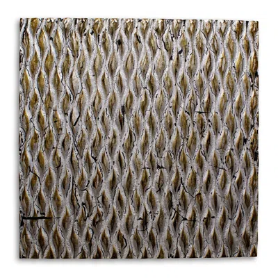 Homezia 36" X 36" X 1" Raw Wood Look Silver Finish Square Wall Art