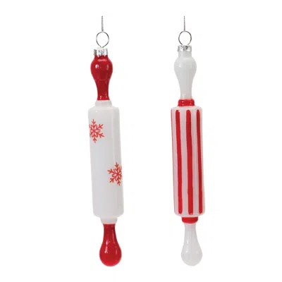 Houzbling Rolling Pin Ornament (set Of 12) 7.5"h Glass