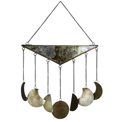 Homezia Glass And Metal Moon Phase Wall Hanging