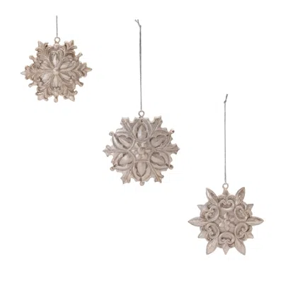 Houzbling Snowflake Ornament (set Of 12) 3.25"h Resin