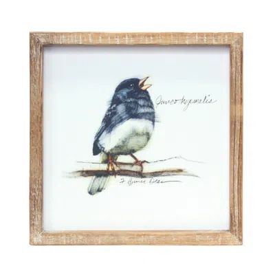 Homezia Set Of Four Brown Solid Wood Bird Wall Decor