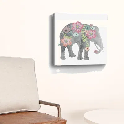 Homezia Floral Elephant Unframed Print Wall Art