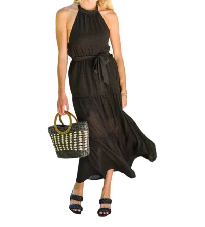 Cozy Casual Check Mate Maxi Dress In Black In Black