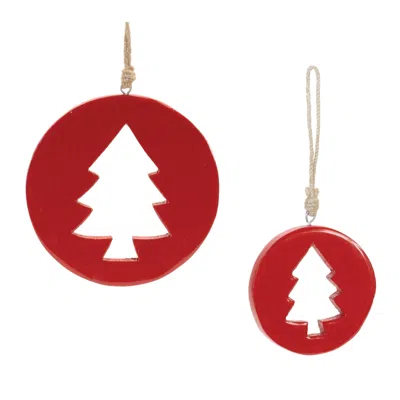 Houzbling Tree Cut-out Ornament (set Of 12) 4.25"h, 6"h Wood