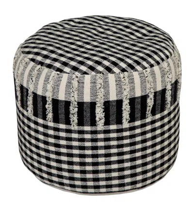 Homezia 18" Black 100% Cotton Ottoman