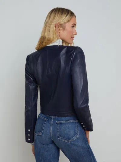 L'agence Jayde Leather Jacket In Midnight