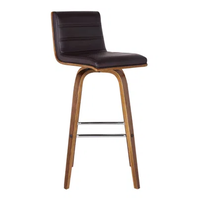 Homezia 30" Brown Solid Wood Swivel Low Back Bar Height Bar Chair