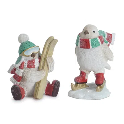 Houzbling Bird W/skis & Skates (set Of 6) 5.25"h Resin