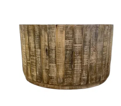 Homezia Updated Rustic Round Stump Coffee Table