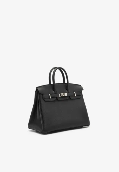Hermes Birkin 25 In Black Togo Leather With Palladium Hardware In Black