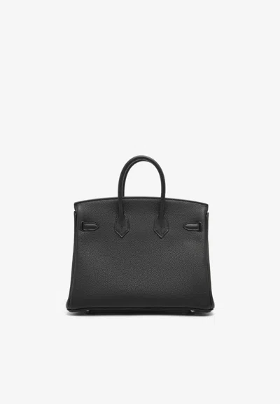 Hermes Birkin 25 In Black Togo Leather With Palladium Hardware In Black