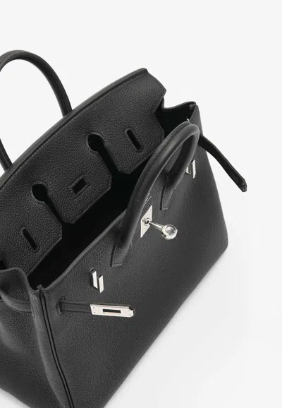 Hermes Birkin 25 In Black Togo Leather With Palladium Hardware In Black