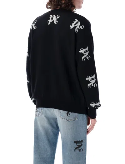 PALM ANGELS MONOGRAM KNIT SWEATER WITH WOOL BLEND 