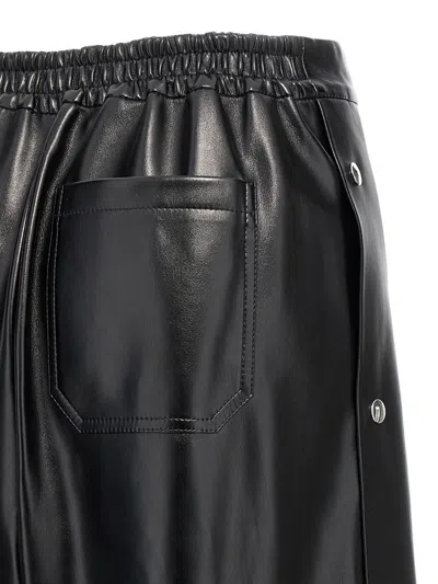Stella Mccartney Wide Leg Elastic Waistband Trousers With Shiny Finish In Black
