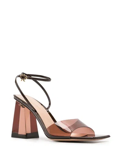 Gianvito Rossi Cosmic Leather-trimmed Tpu Sandals In Brown