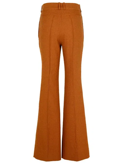 Patou Brown Wool Blend Flare Pants In Brown