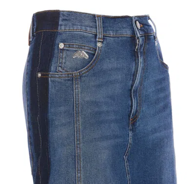Alexander Mcqueen Denim Skirt In Blue