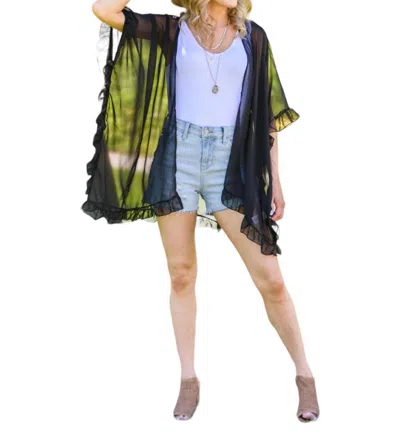 Cy Fashion Leave You Guessing Kimono In Black In Black