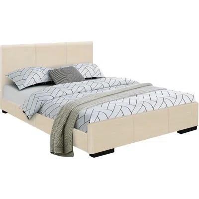 Homezia Beige Platform Full Bed