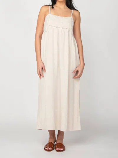 Dex Linen Blend Midi Dress In Wheat In Gold