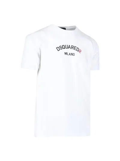 Dsquared2 Men's White Cotton T-shirt With Logo In White
