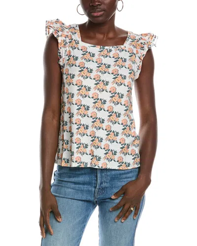 Nation Ltd Cameo Notched Combo Ruffle Tank In Pink