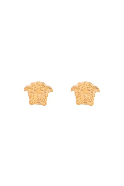 Shop Versace Medusa Head Earrings In Gold