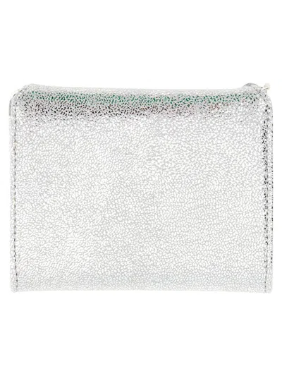 Shop Stella Mccartney Wallet With Shoulder Strap In Silver