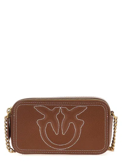 Shop Pinko Carrie Camera Case Crossbody Bags In Brown