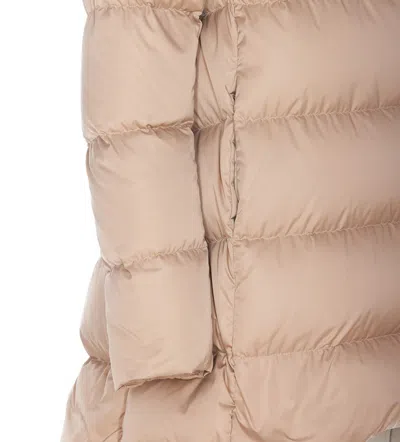 Herno A-shape Down Jacket With Removable Faux Fur Hood In Pink