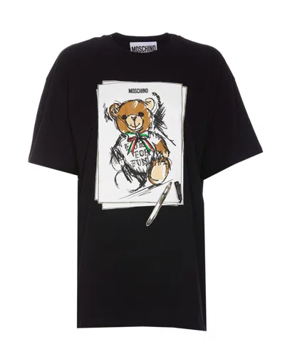 Shop Moschino T-shirts And Polos In Black