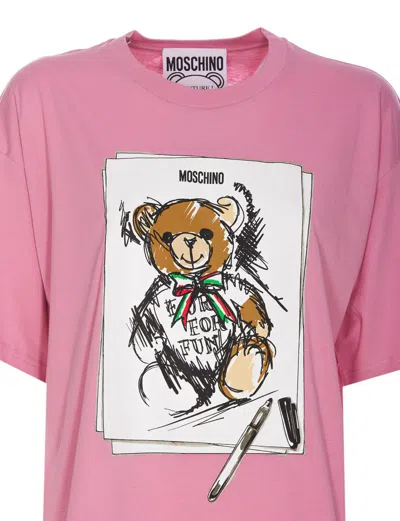 Shop Moschino T-shirts And Polos In Pink