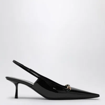 Shop Saint Laurent Carine Shiny Pumps In Black