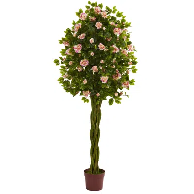 Homplanti 6' Rose Tree With Woven Trunk