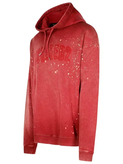 Dsquared2 Red Cotton Sweatshirt In Red