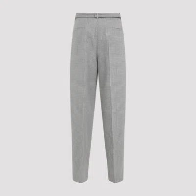 Jil Sander Tailored Check Trousers With Belt Clothing In Grey