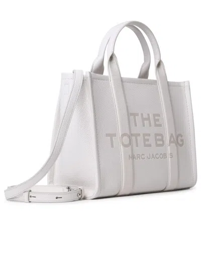 Shop Marc Jacobs Cream Leather Midi Tote Bag In Beige