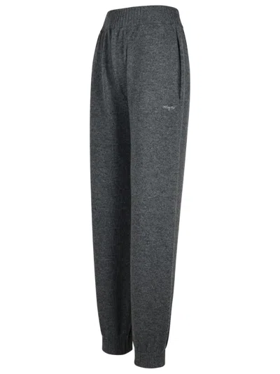 Msgm Elasticated-waist Wool Track Pants In Grey